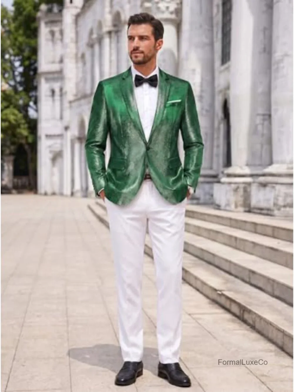 Men's Glitter Velvet Blazer with Notch Lapel | Slim Fit Sport Coat for Party &